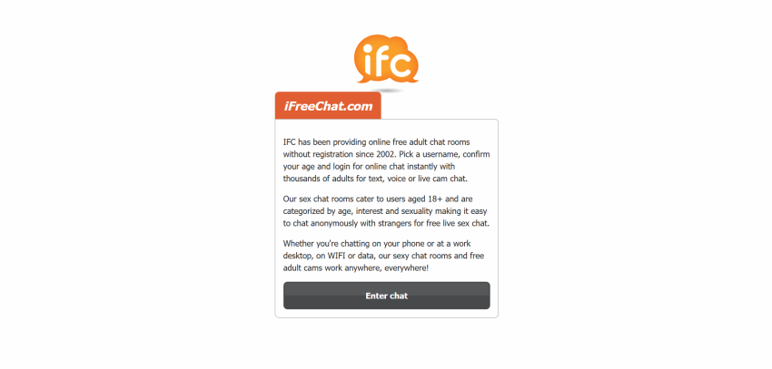 iFreeChat homepage