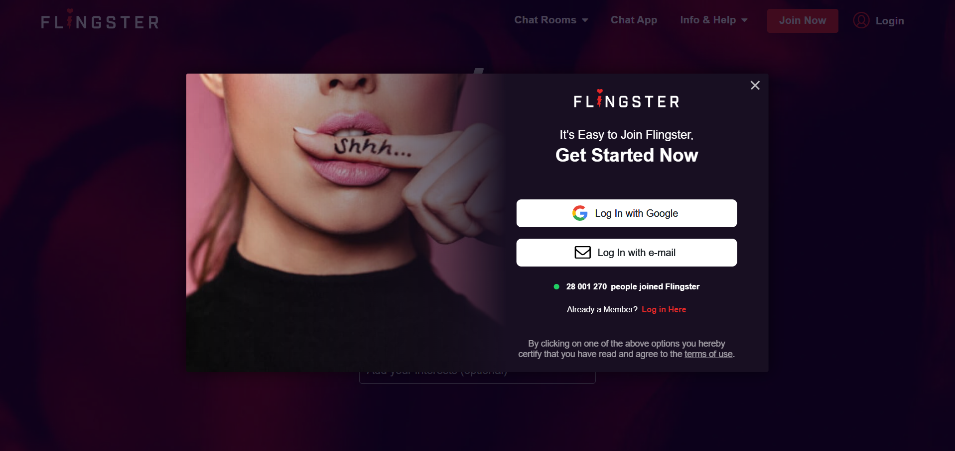 Flingster Join Page